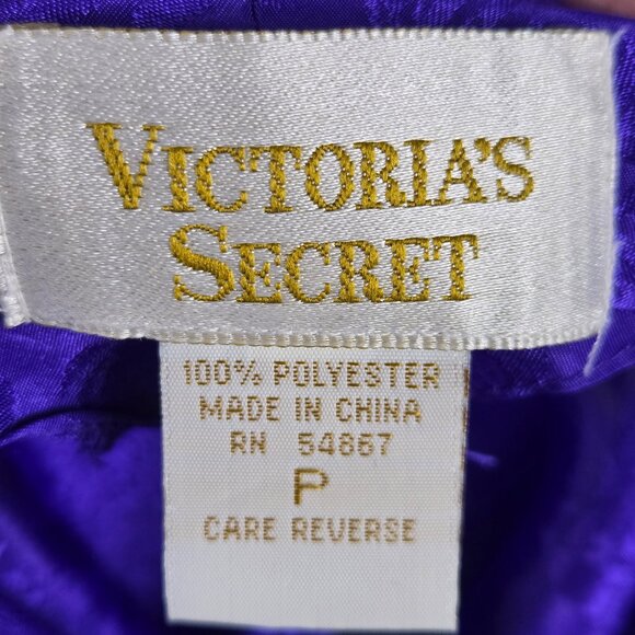 Victoria's Secret Size P Purple Jacquard Chemise Adjustable Straps Button Front - Picture 9 of 10